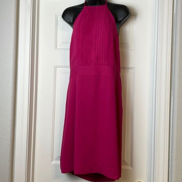 Hot Pink Halter Backless Dress - Picture 1 of 4